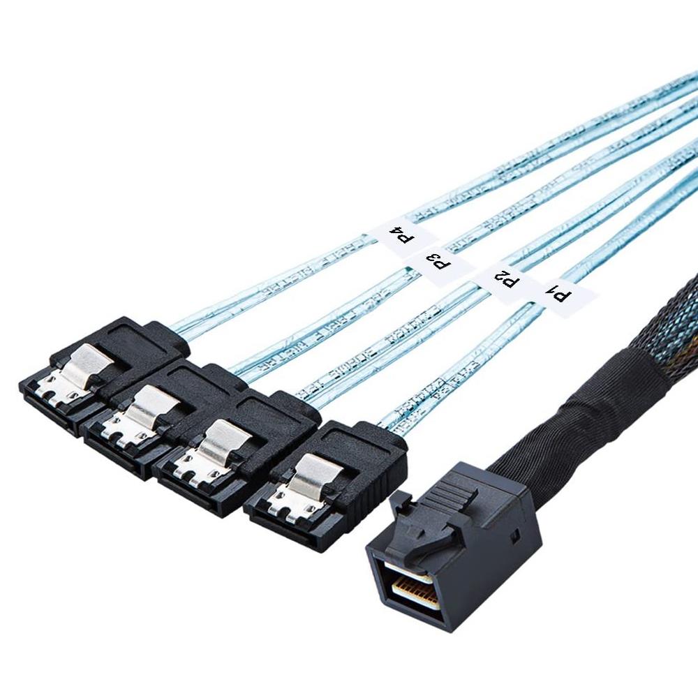 Picture of Internal HD Mini SAS Cable SFF-8643 To 4 SATA Connect to Hard Drive 0.5 or 1M